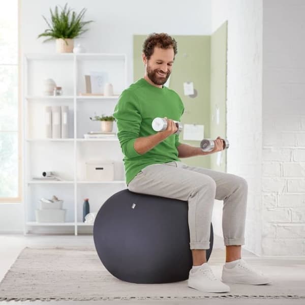 Sittboll - Leitz Ergo - 55 cm - Mörkgrå - Anti-tipp - 120 kg max Mörkgrå