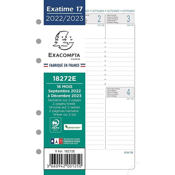 Refill Pack för Exatime Organizer + Blumie Adhesive Index (Exatime 17, SAD 22/23)