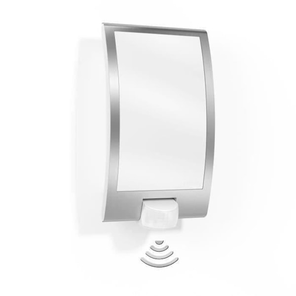 STEINEL Vägglampa utomhus med sensor L 22 S 60W IP44 E27- Rostfritt stål Silvergrå