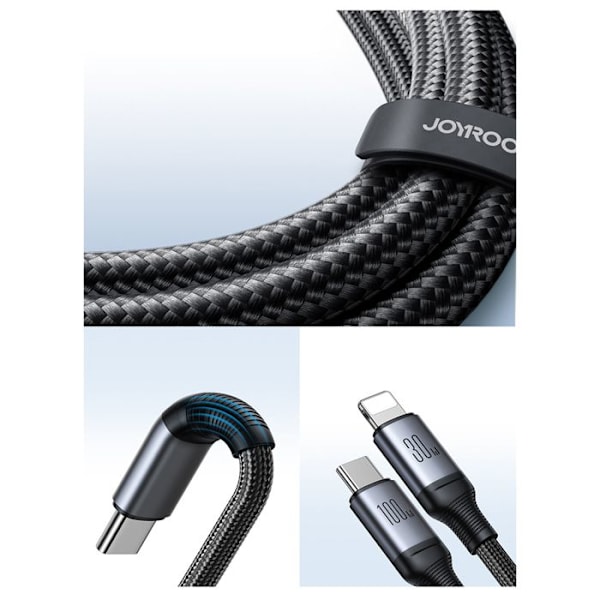 Typ-C till Lightning-kabel, USB-C, snabb laddning, 100 W, 1,5 m - JoyRoom Speedy Series (SA21-1T2) - Svart