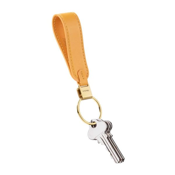 Nyckelring - ORBITKEY - LOOP - Orange - Crazy-Horse läder - Säker mekanism Apelsin