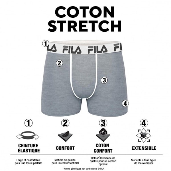 Fila Boxer Herrarna Kalsonger - Svart (4-pack) Flerfärgad M