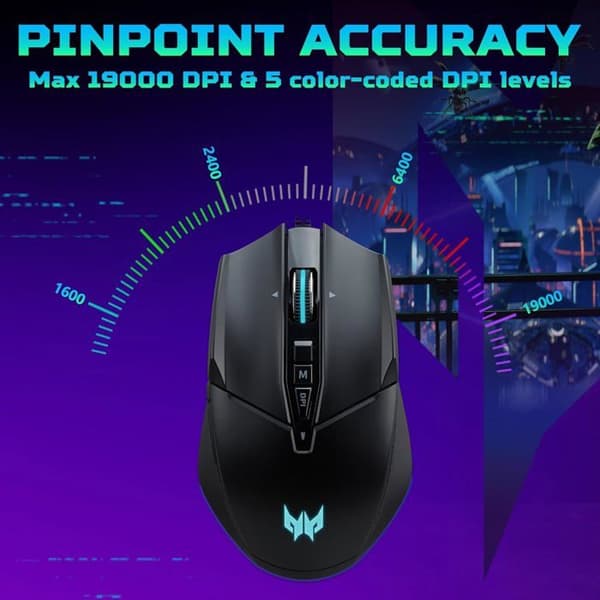 Souris Gaming - ACER - Cestus 335 - Upp till 19000 DPI - 10 programmerbara knappar - 2000 Hz