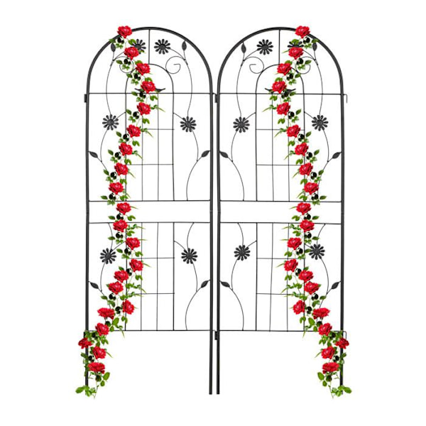 Relaxdays tomatstöd, i paket om 2, för klätterväxter, i metall, att plantera, H x B: ca 150 x 50 cm, svart svart
