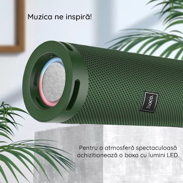 Bärbar Bluetooth-högtalare 5.1, 2x5W - Hoco Dazzling pulse (HC9) - Grön