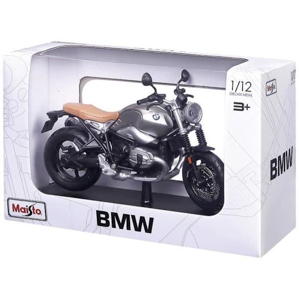 Modell Motorcykel - MAISTO - BMW R Nine T Scrambler 1:12 - Rörliga gummidäck - Fjädring bak