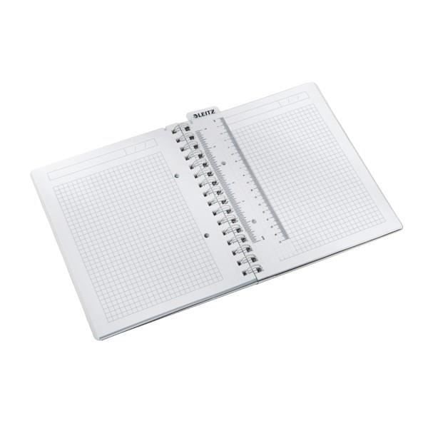 Cahier A5 - LEITZ - WOW - 160 sidor - PP-täckning Grön metalliserad - Små rutor 5x5 Metallic grön