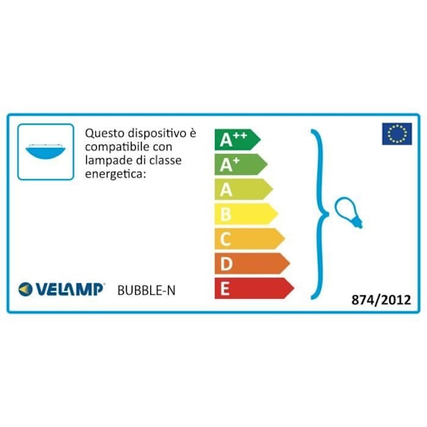 Taklampa utomhus - VELAMP - BUBBLA - Runt hyttventil - IP44 - E27 max 60W - Svart