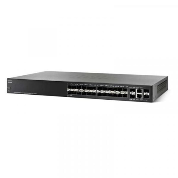 Switch - Cisco - SG350-28SFP - Hanterad - 24 x SFP + 2 x Gigabit Ethernet - Rackmonterbar Svart