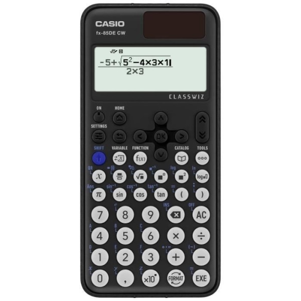 Casio FX-85DE CW Teknisk och vetenskaplig kalkylator svart Display: 10 batteridriven, solenergi (B x H x D) 77 x 10,7 x 162 m Svart