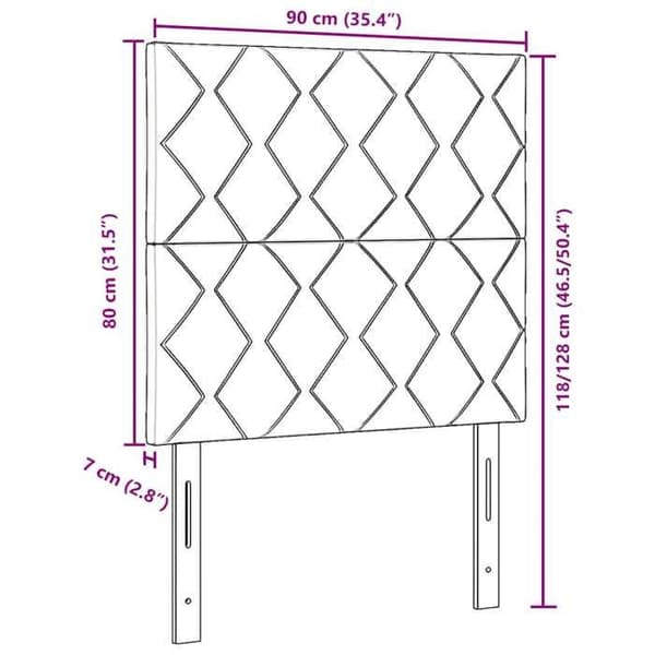 vidaXL Huvudgavel Mörkblå 90 cm Sammet 3337897