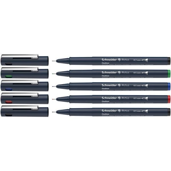 Schneider permanenta fineliners Pictus rostfritt stål 5 st