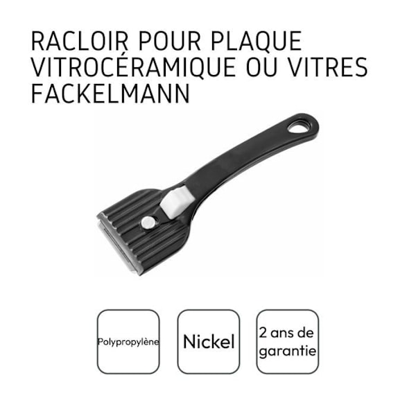 Skrappa för keramikplatta - Fackelmann - ref. 60144 - Svart - 16 cm - Plastik Rostfritt stål, svart, vit