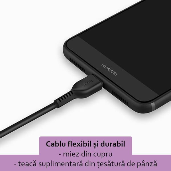 Datakabel - HOCO - Flash (X20) - USB-A till USB Typ-C - 10W - 3A - 3m - Svart