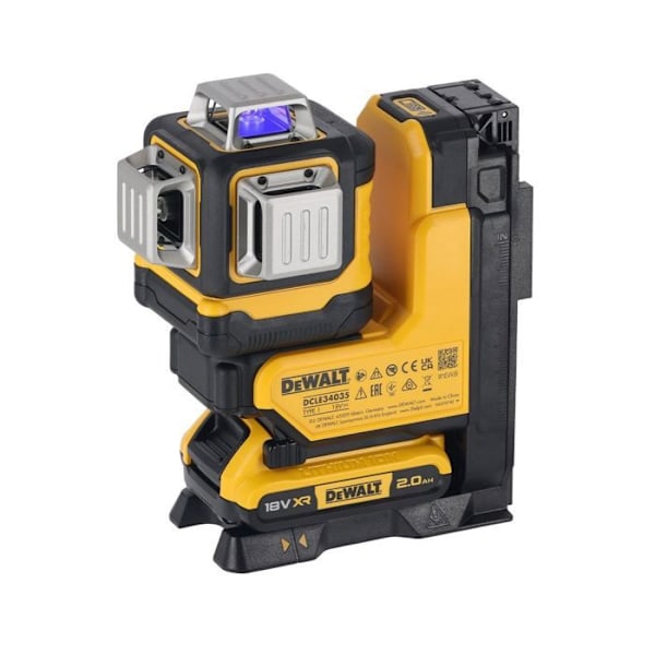 Multilinje laser nivå 3 x 360° med grønn stråle og fjernkontroll - Leveres i T-STAK eske - DEWALT - DCLE34035D1-QW