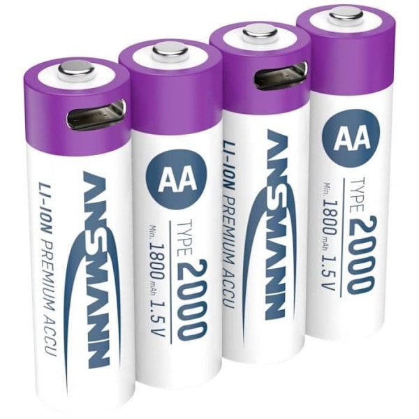 Ansmann Uppladdningsbart batteri LR6 (AA) Li-Ion 2000 mAh 1,5 V 4 st.