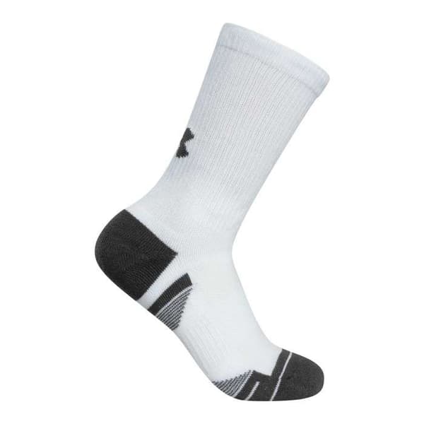 Strumpor - UNDER ARMOUR - Performance Tech Crew - 3-pack - Vit/Grå kol - Andningsbart tyg Vit M