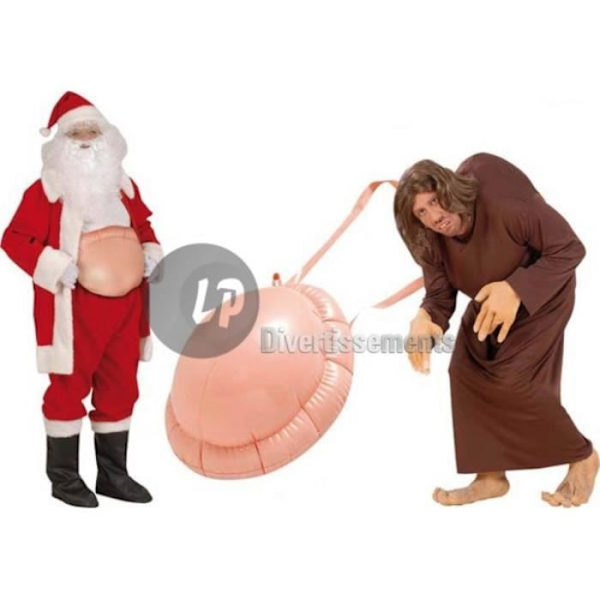 Uppblåsbar bula för tomte- eller puckeldräkt - Röd - Vuxen - Inomhus - Plast