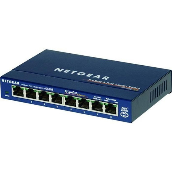 NETGEAR GS108 Koppar Gigabit Switch - 8 Port Blå