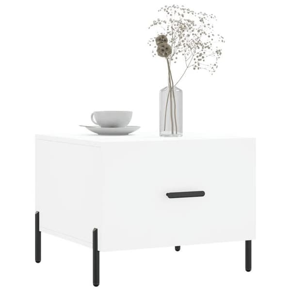 vidaXL Soffbord Vit 50x50x40 cm Konstruerat trä 829412