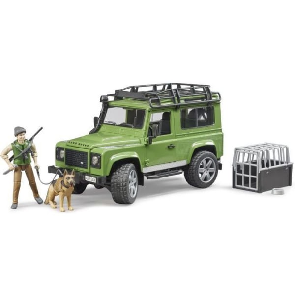 Land Rover Defender Station Wagon - BRUDER - För barn, pojkar - Forester och hundfigur