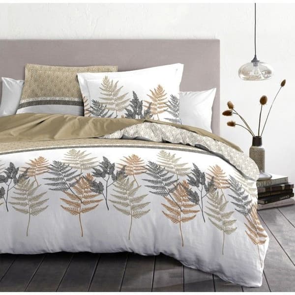 3-delad täckesskydd i perkal av bomull 240x260 BEIGE PRALINE BEIGE PRALIN