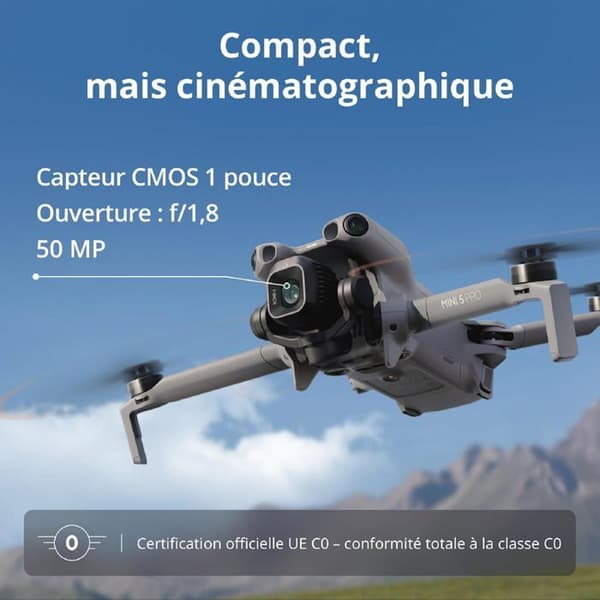 Drone DJI Mini 5 Pro Bundle Fly More med DJI RC 2 - 4K, CMOS 1 tum, Obstakeldetektion