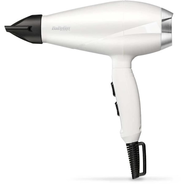 Hårtork - BaByliss - 6704WE Speed Pro 2000 - AC motor - Tillverkad i Italien Svart, Vit