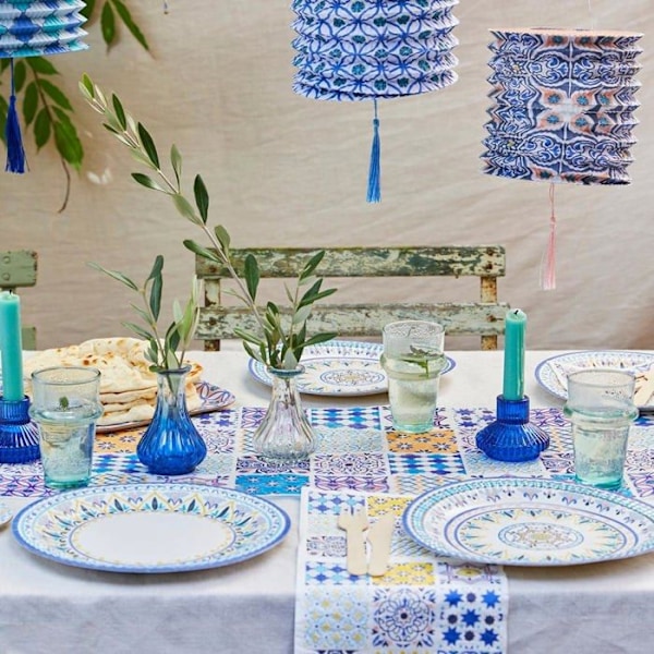 Engångs servett - pappersservett Talking tables - SOUK-NAPKIN-BLUE