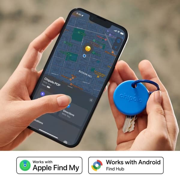 POP TRACKER NYCKELRING APPLE OCH ANDROID FINDME BLÅ