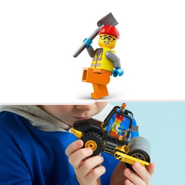 LEGO® 60401 City Construction Road Roller, modell lastbilsleksak med arbetarminifigurer Flerfärgad