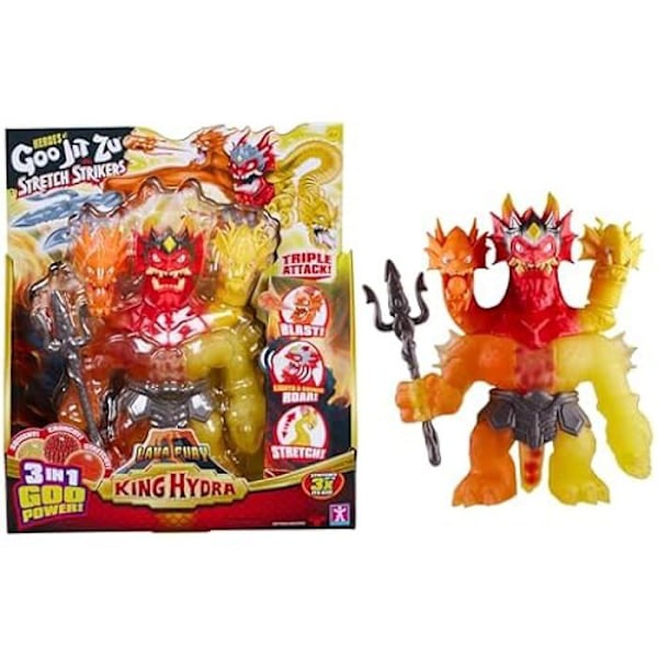 Actionfigur - HEROES OF GOO JIT ZU - King Hydra - Lava Fury Powers - 3 Heads - Stretchy Flerfärgad