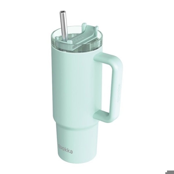 Isolerad rostfri kopp 950 ml med sugrör (turkos) Quokka Stream