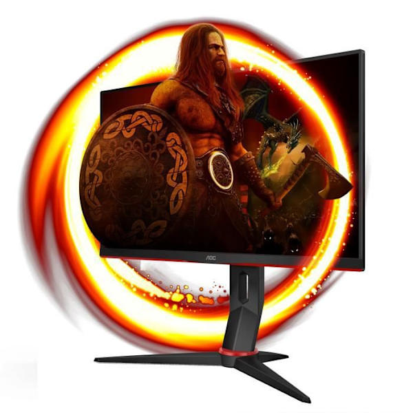 PC-skärm - AOC - 24G2SU/BK - 23,8 tum - Full HD 1920x1080 - Svarstid 4 ms Svart, Röd
