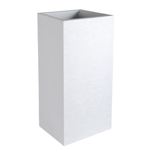 EDA Flowerit blomkruka med hög fyrkant - 39,5 x 39,5 x H 80 cm - 31 L - Vit kalkad kalkad vit