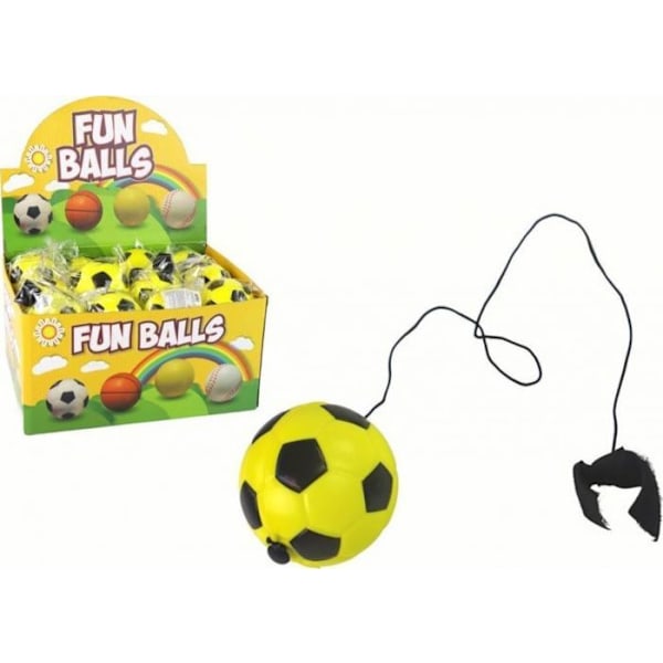 Hoppa boll - hoppa pinne Leantoys - 16143 - Fotboll i PU med Jojo elastisk för att studsa 6 cm gul