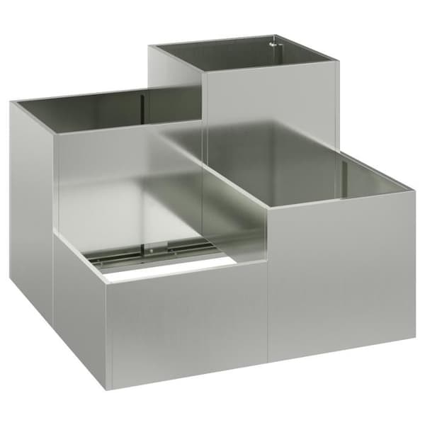 Jardinière - 80x80x60 cm - Galvaniserat stål - Grå - Modernt design Grå