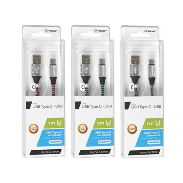 Andra USB-enheter Tracer - TRAKBK46265 - 1 m USB-kabel USB 2.0 USB C USB A Svart, Silver