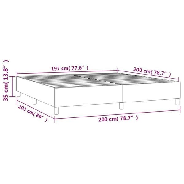 vidaXL Sängram med ribbor grå 200x200 cm konstläder 3121069 grå
