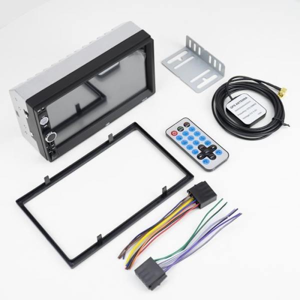 PNI V8270 2 DIN multimedianavigering med GPS MP5, 7 tums pekskärm, FM-radio, Bluetooth, spegellänk, AUX, USB, microSD