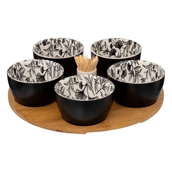 Servis Aperitif 7 Delar "Vit Blomster" 28cm Vit beige
