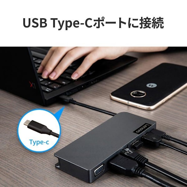 Dockningsstation - portreplikator - Lenovo-stöd - 4X90S92381 - USB-C Travel Hub station/replikator ()