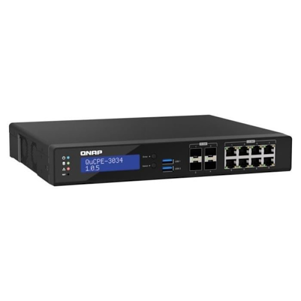 Routeur QuCPE - QNAP - C3758R - 8x2.5GbE RJ45 - 4x10GbE SFP+ - Intel Atom C3758R