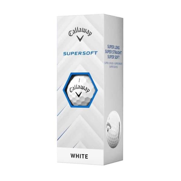 Box med 12 Callaway Supersoft White Golfbollar Vit