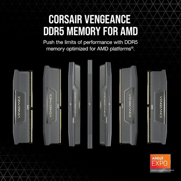 Corsair Vengeance DDR5 64GB (2 x 32GB) 6000 MHz CL30 - Dual Channel Kit 2 DDR5 RAM PC5-48000 - CMK64GX5M2B6000Z30 - O