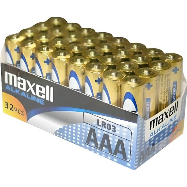 MAXELL - LR03 AAA-batterier Paket med 32 - 790260 - LÅNGVARIG TILLFÖRLITLIGHET Gul