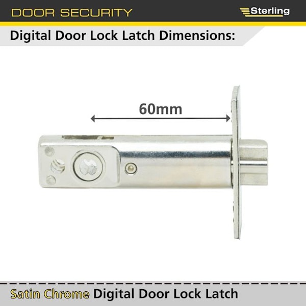 Sterling - SL60 - Standard digitalt dörrlås, krom, 60mm