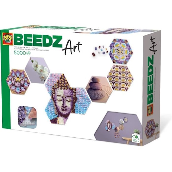 SES CREATIVE Beedz Art Ironing Bead Kit - Zen Hexagoner för barn från 12 år och uppåt