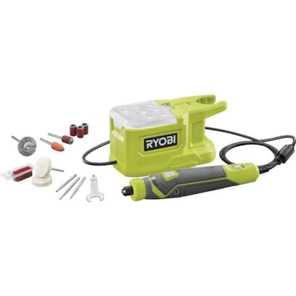 RYOBI - 18V ONE+ mini multiverktyg - 4400-23 000 rpm - verktygsfritt tillbehörsbyte - Med 15 tillbehör - RRT18-0