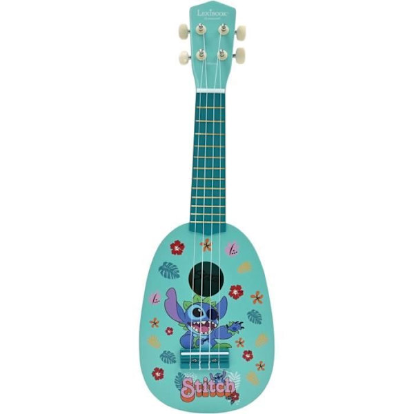 Ukulele Stitch, Ungefär 53 cm, Trä, 6 strängar i nylon, Guide ingår, Lexibook